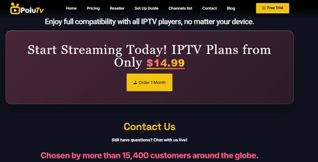 Top 16 Best Free Trial IPTV Providers in the World 2026 polu tv services